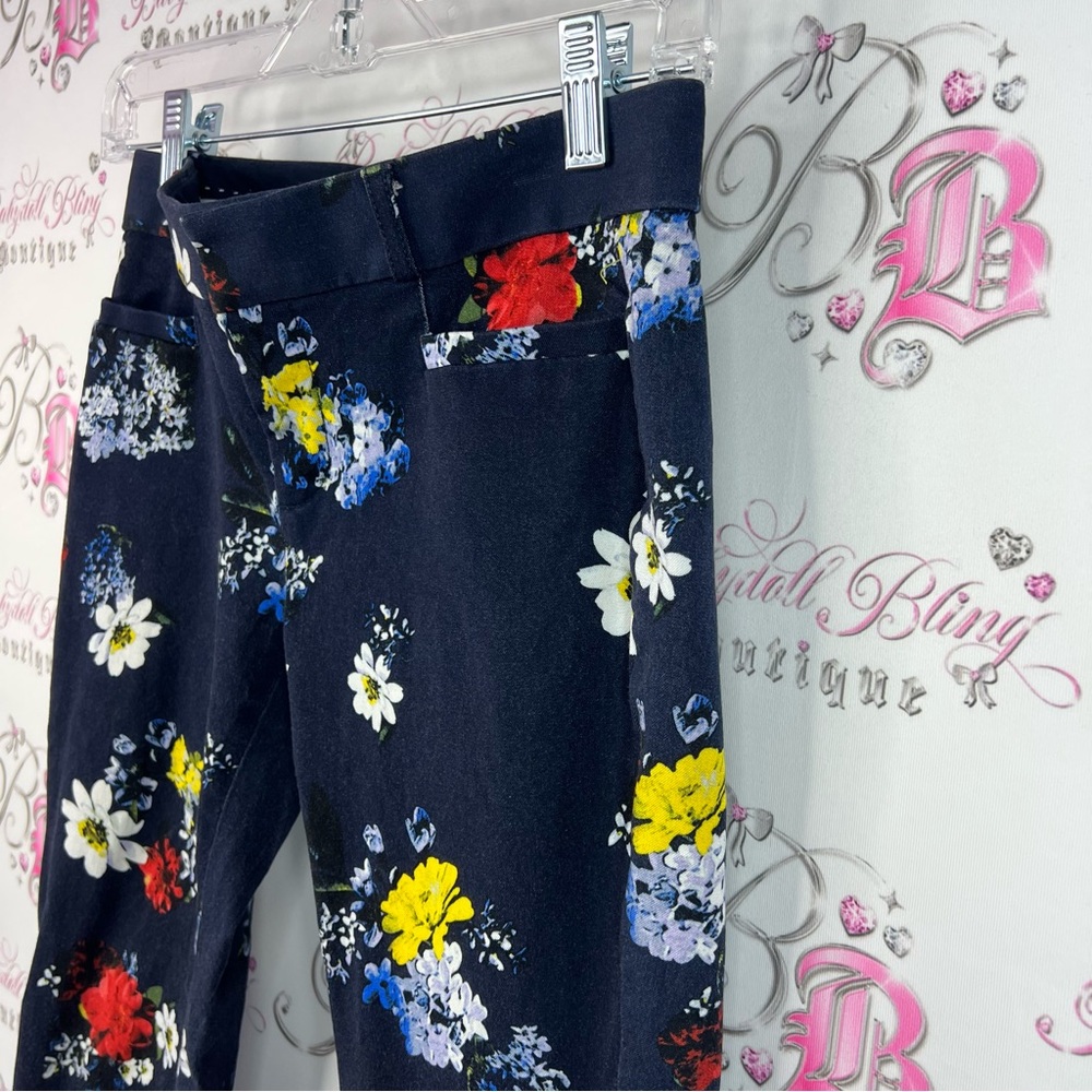 Banana Republic pants flowers navy red Floral Skinny Jeans - Multicolor - Picture 6 of 12